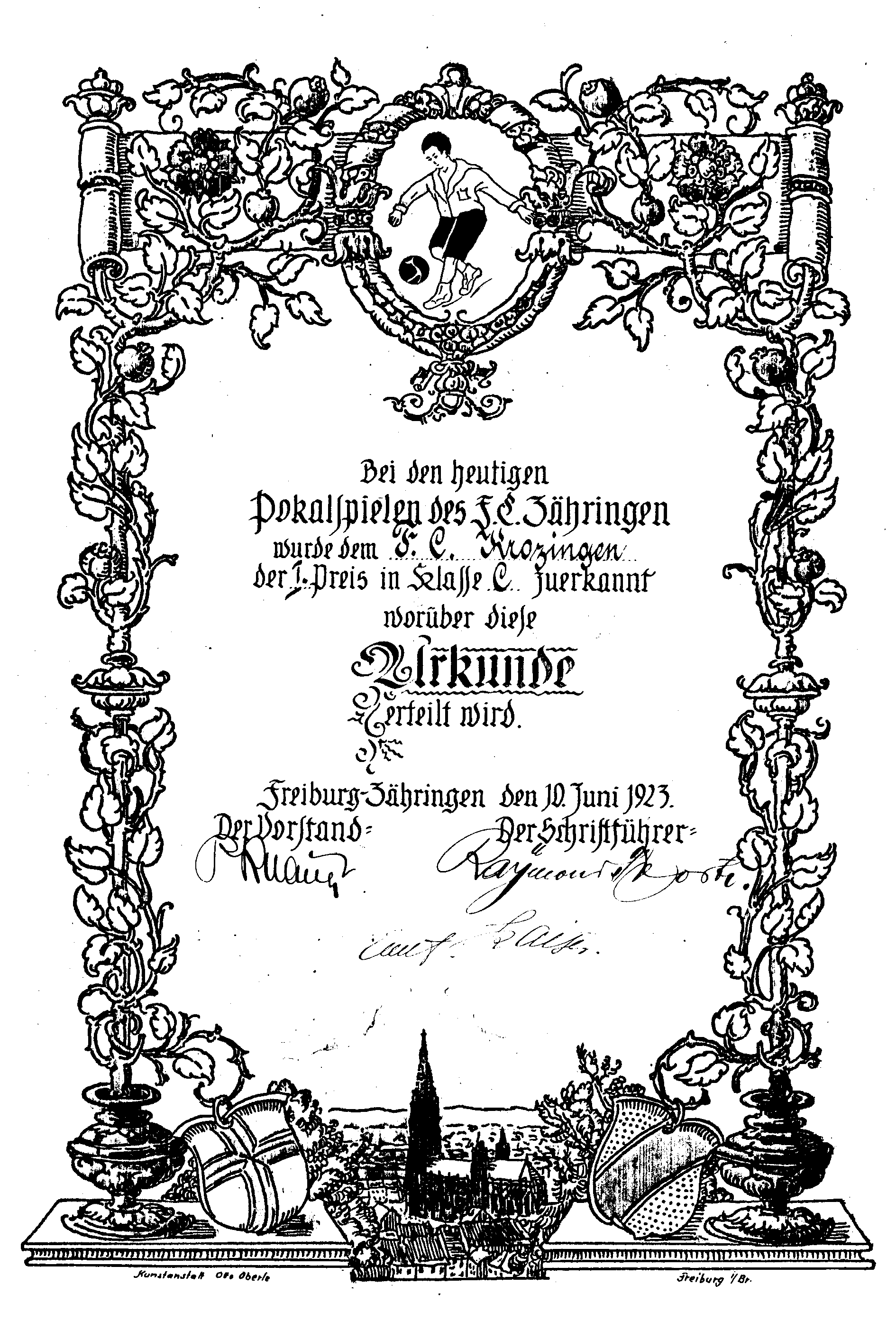 FCK  Urkunde 1923